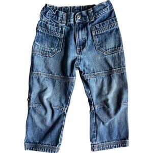 Vintage Wrangler Boys 2T Denim Jeans Stretchy Waist 100% Cotton Distressed